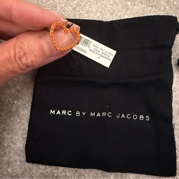 MARC BY MARC JACOBS Annabelle Pave Heart Love Ring Valentine Present Gift Size 6 - Picture 3 of 8